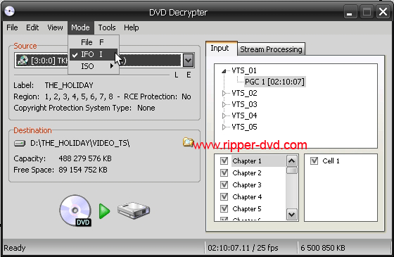Extraire une piste audio d'un DVD vidéo avec DVD Decrypter Ripper-dvd.com